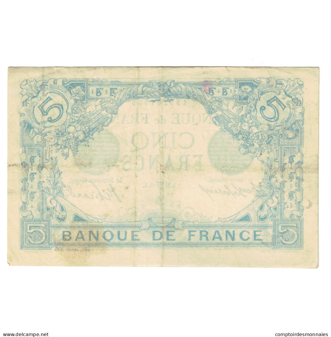 France, 5 Francs, Bleu, 1915, S.5331, TTB, Fayette:02.22, KM:70 - 5 F 1912-1917 ''Bleu''