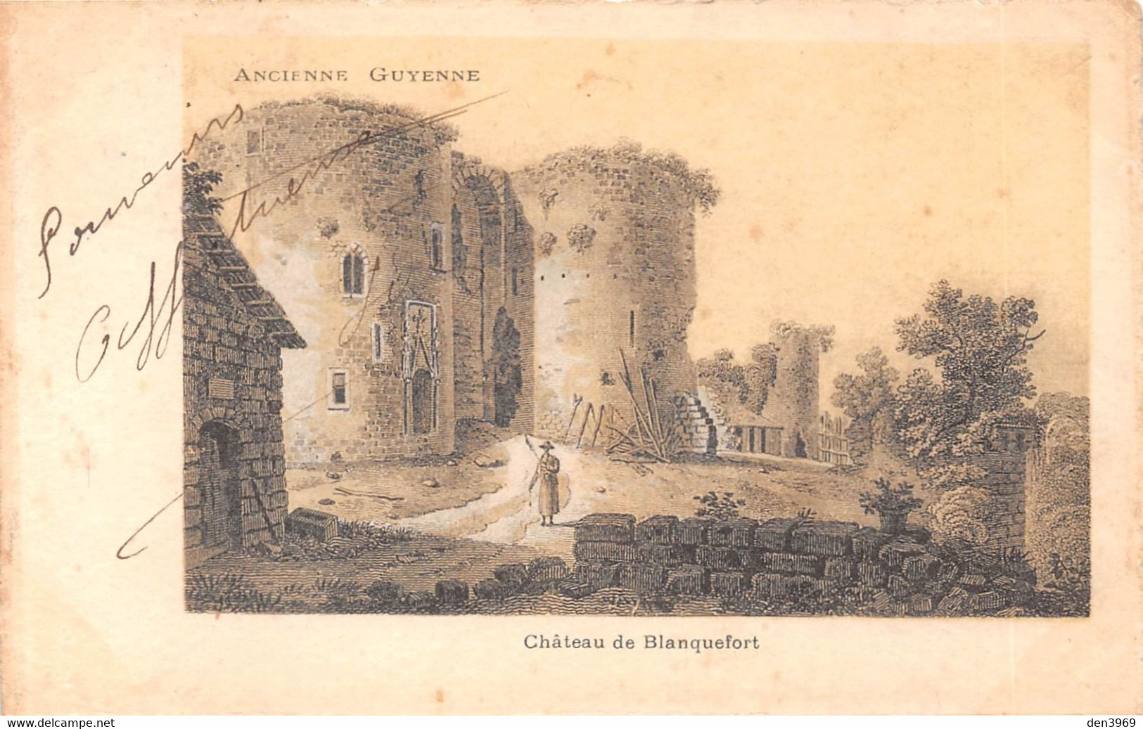 BLANQUEFORT (Gironde) - Château - Ancienne Guyenne - Illustration Sur Papier Genre Velin - Blanquefort