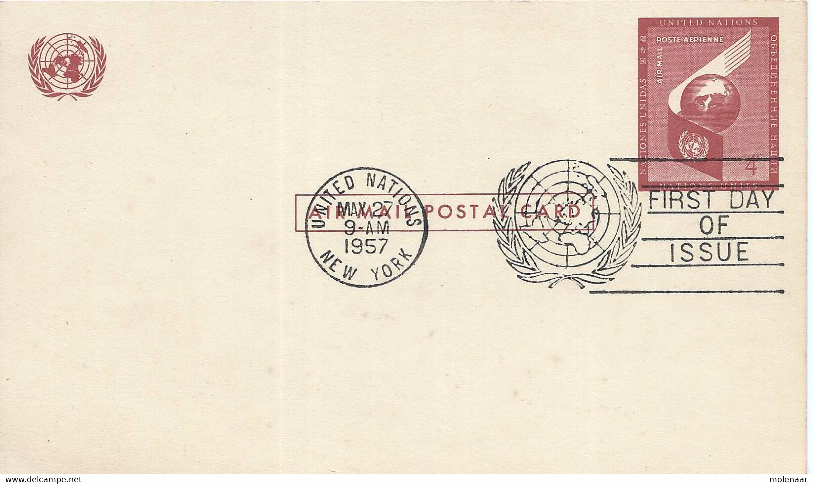 Verenigde Naties - New York Briefkaart  New York May-27-1957 (7195) - Cartas & Documentos