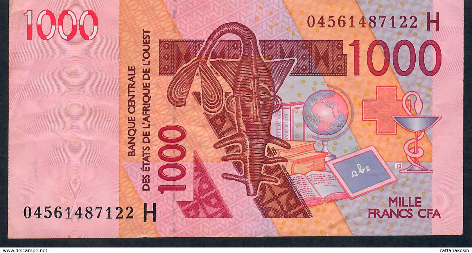 W.A.S. NIGER   P615Hb  1000 FRANCS (20)04 2004 Signature 32     VF Folds NO P.h. - Westafrikanischer Staaten