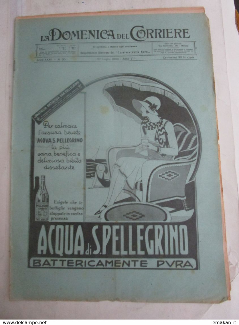 # DOMENICA DEL CORRIERE N 30 / 1930 MONTALTO DI CASTO / POMPIERI VIENNA / GIRO DI FRANCIA - Erstauflagen