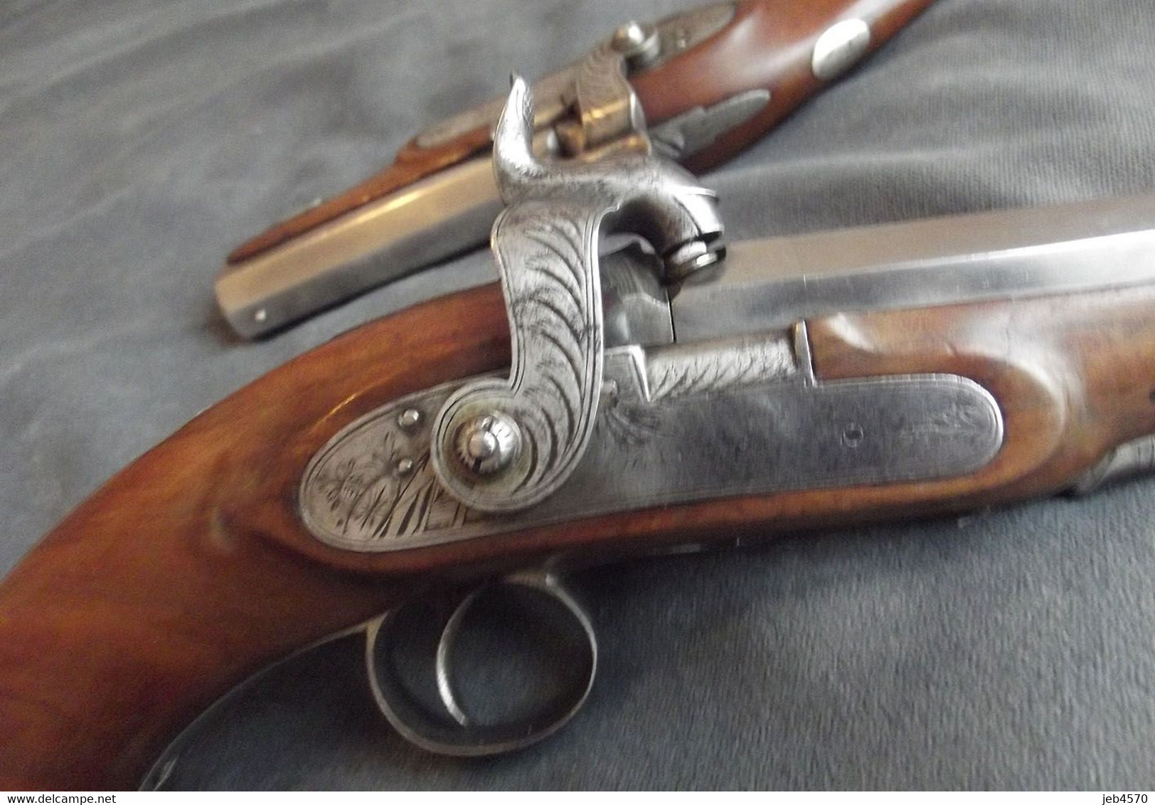 Belle Paire De Pistolet De Voyage Anglais Signé H.Smith London Vers 1850 - Armes Neutralisées