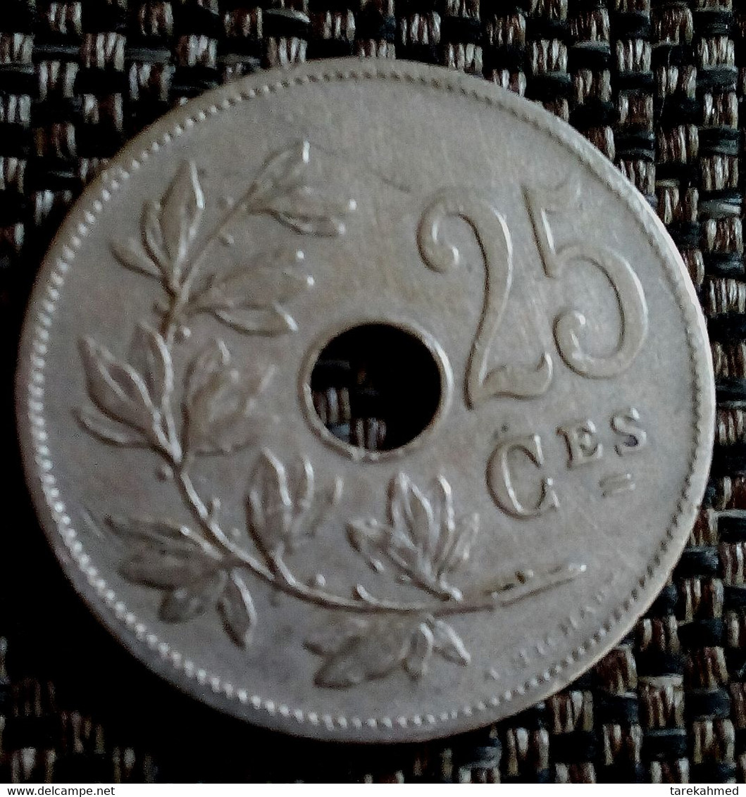 BELGIQUE - 25 CENTIMES 1908 - Légende NL - Léopold II - KM 63 ,agoumeza - 25 Cent