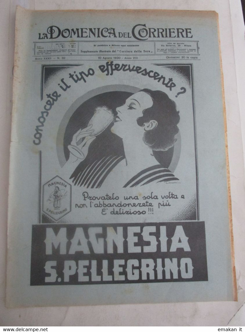 # DOMENICA DEL CORRIERE N 32 / 1930 AMBROSIANA CAMPIONE INTER / TERREMOTO MELFI /MONTELLO / COSTA D'AVORIO - Erstauflagen