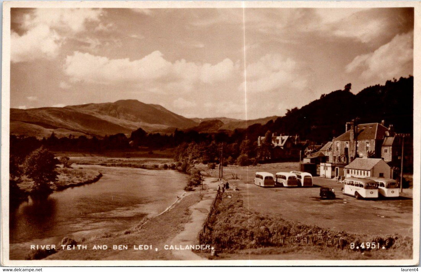 (1 G 50) UK Scotland - (very Old B/w Postcard) - River Teith - Bus & Hotel - Caithness