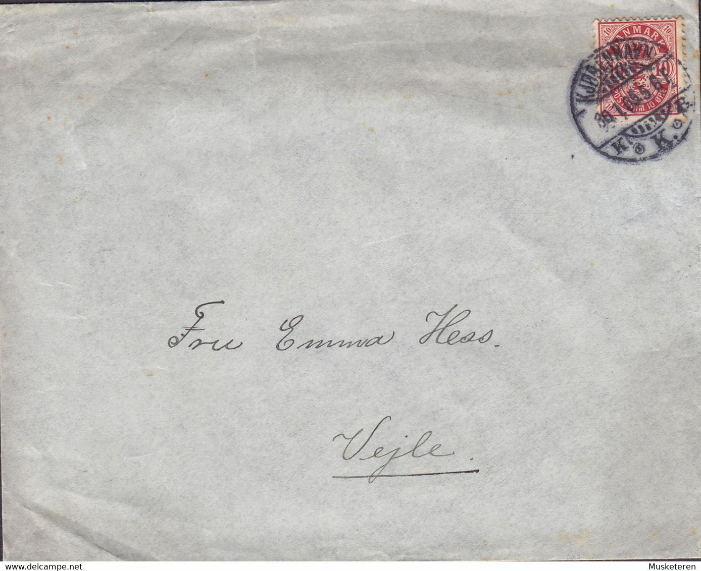 Denmark Brotype Ia KJØBENHAVN K.K.B. 1905 Cover Brief Brotype Ia VEILE Vejle (Arr. Cds.) - Lettres & Documents