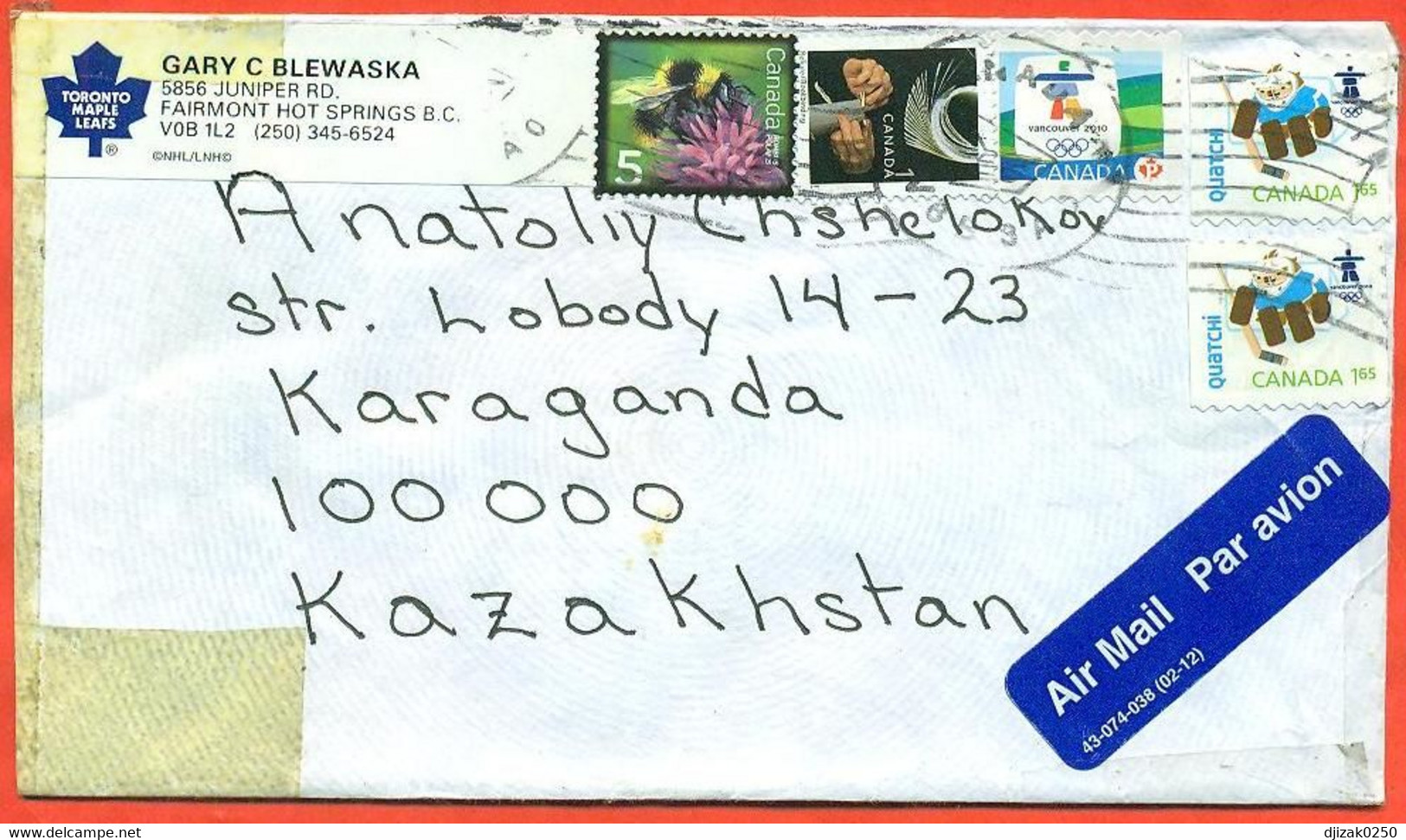 Canada 2009. The Envelope  Passed Mail.Airmail. - Lettres & Documents