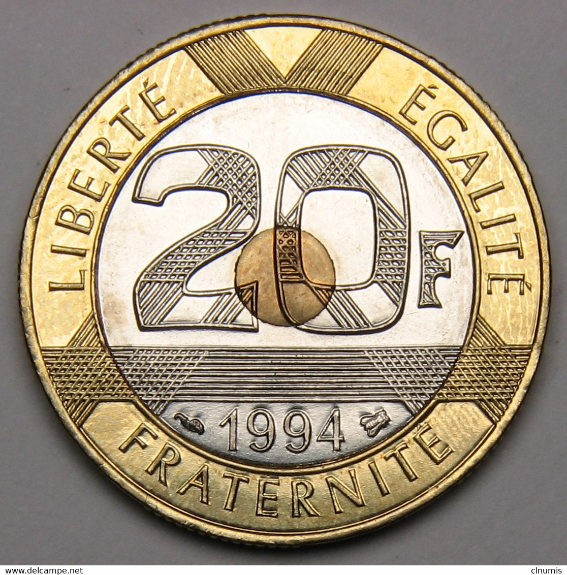 RARE, D'un COFFRET BU ! 20 Francs Mont Saint-Michel, 1994, Différent Abeille, Bronze-aluminium Nickel - V° République - 20 Francs
