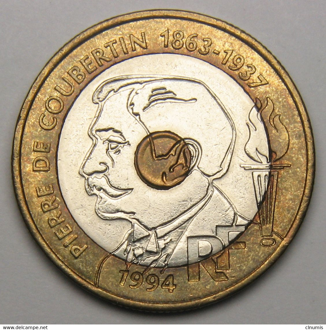 20 Francs Pierre De Coubertin, 1994, Bronze-aluminium Nickel - V° République - 20 Francs