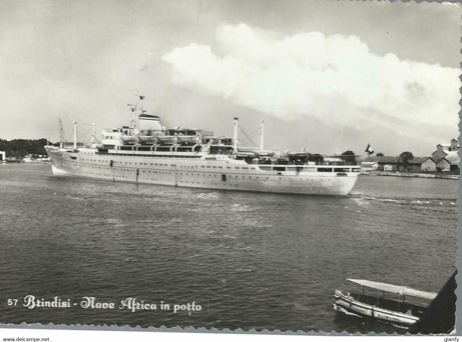 BRINDISI NAVE AFRICA IN PORTO 1956 MARINA - Brindisi