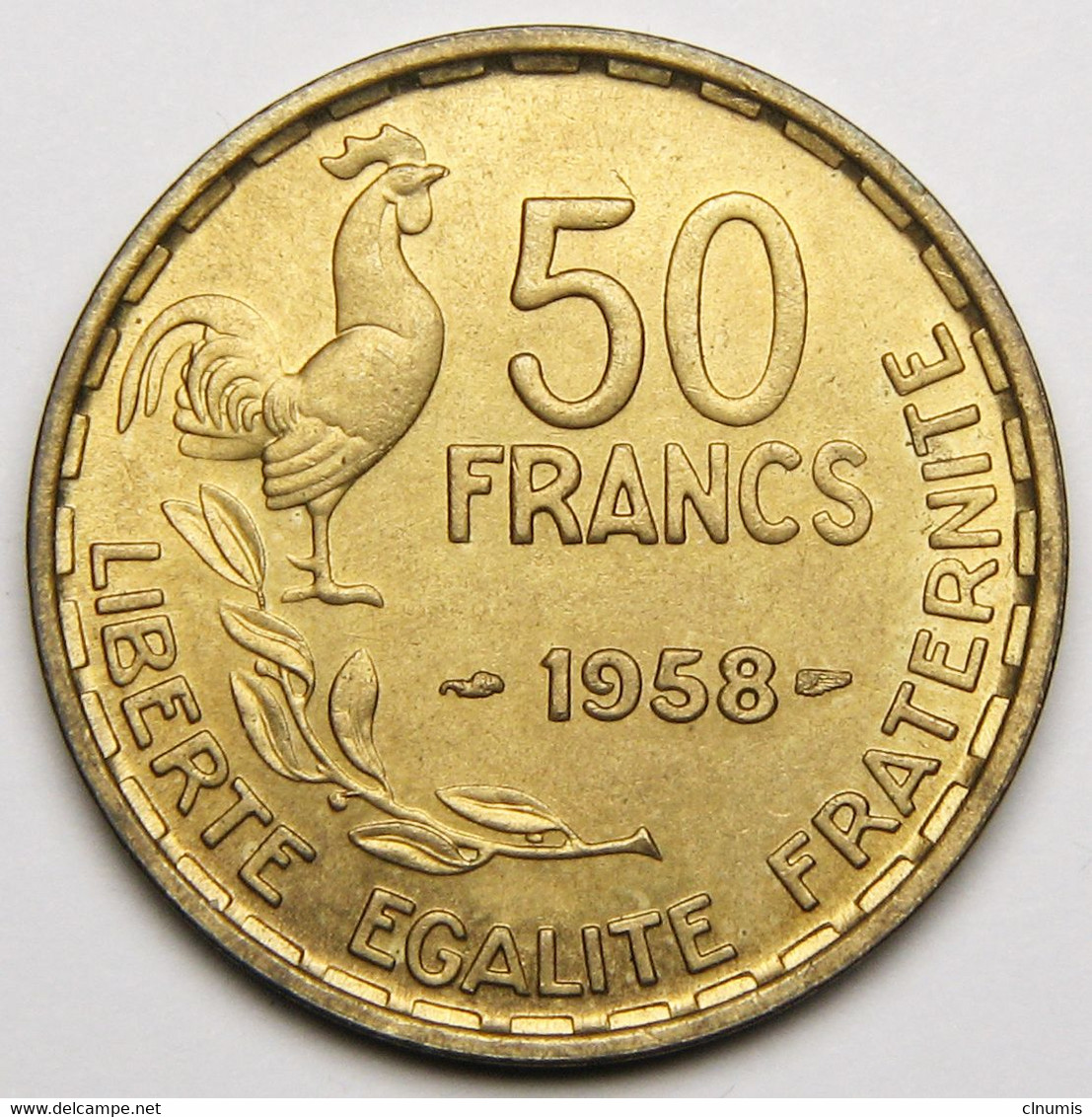 TRES RARE, Surtout En SPL+ ! 50 Francs Guiraud, 1958, Bronze-aluminium - IV° République - 50 Francs