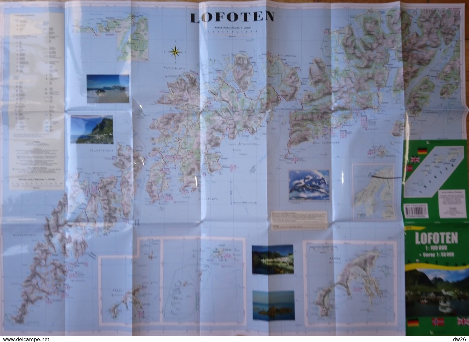 Norvège (Norge) Carte Routière Et GPS Plastifiée Des Iles Lofoten (au 1:100 000e) + Vaeroy (au 1:50 000e) ProjektNord - Cartes Routières