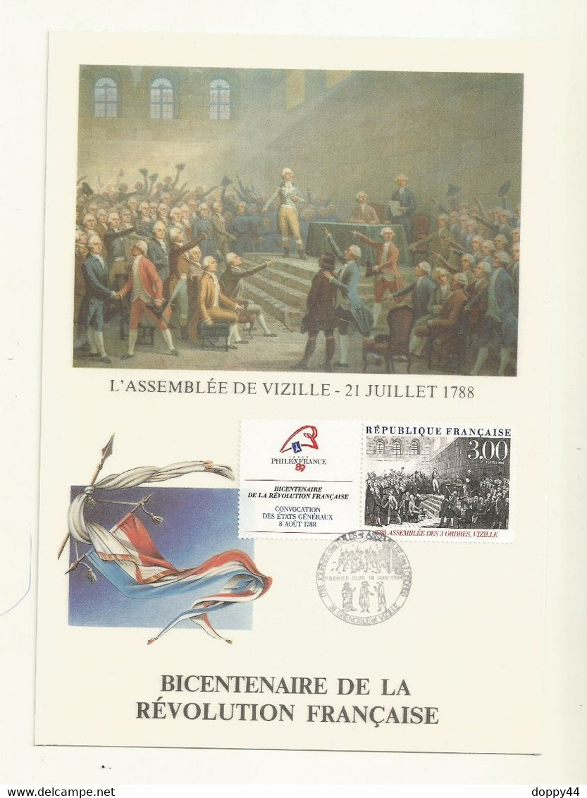 SOUVENIR FDC REVOLUTION FRANCAISE ASSEMBLEE DES 3 ORDRES VIZILLE. - Révolution Française