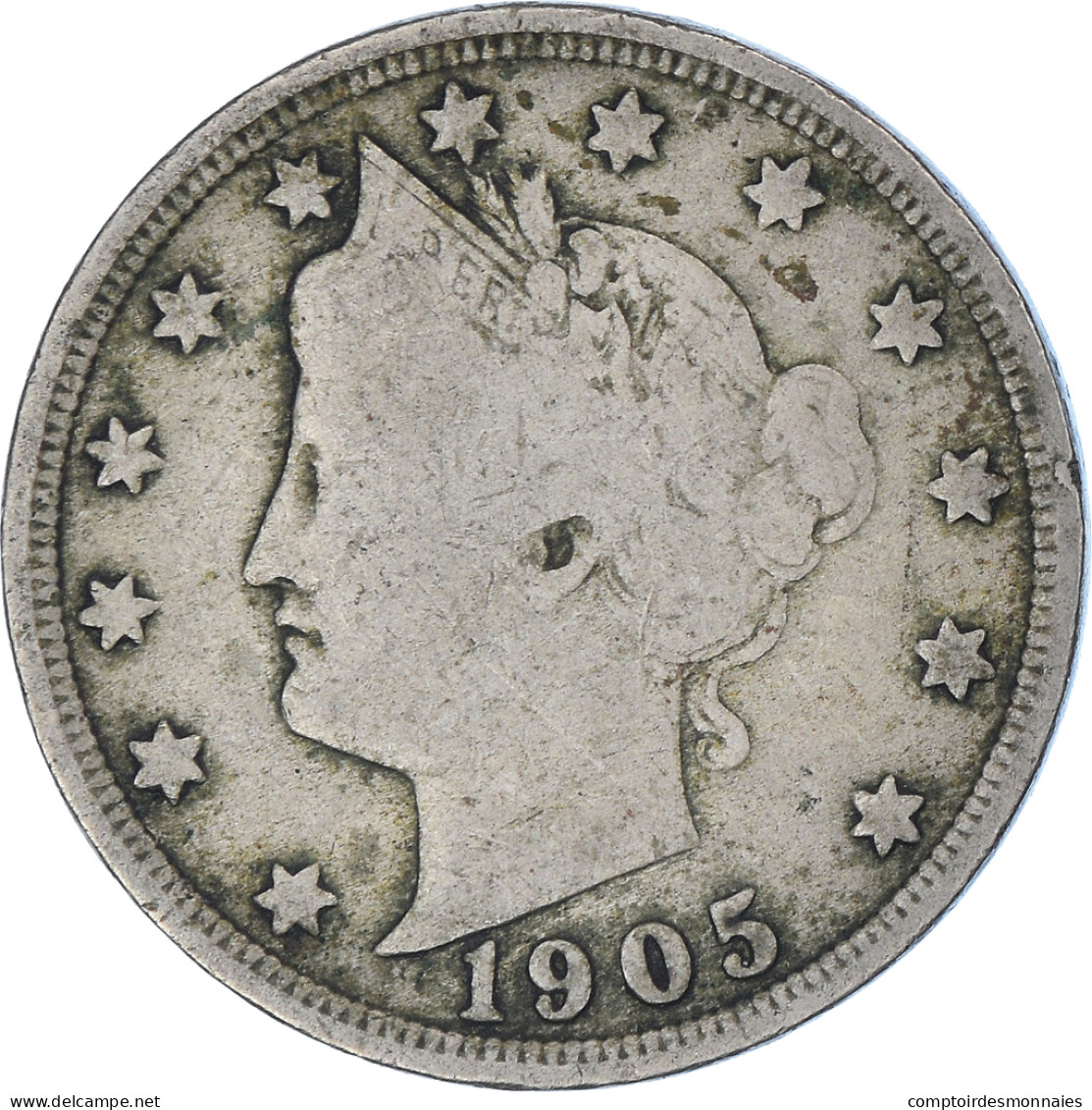 Monnaie, États-Unis, Liberty Nickel, 5 Cents, 1905, U.S. Mint, Philadelphie - 1883-1913: Liberty (Libertà)