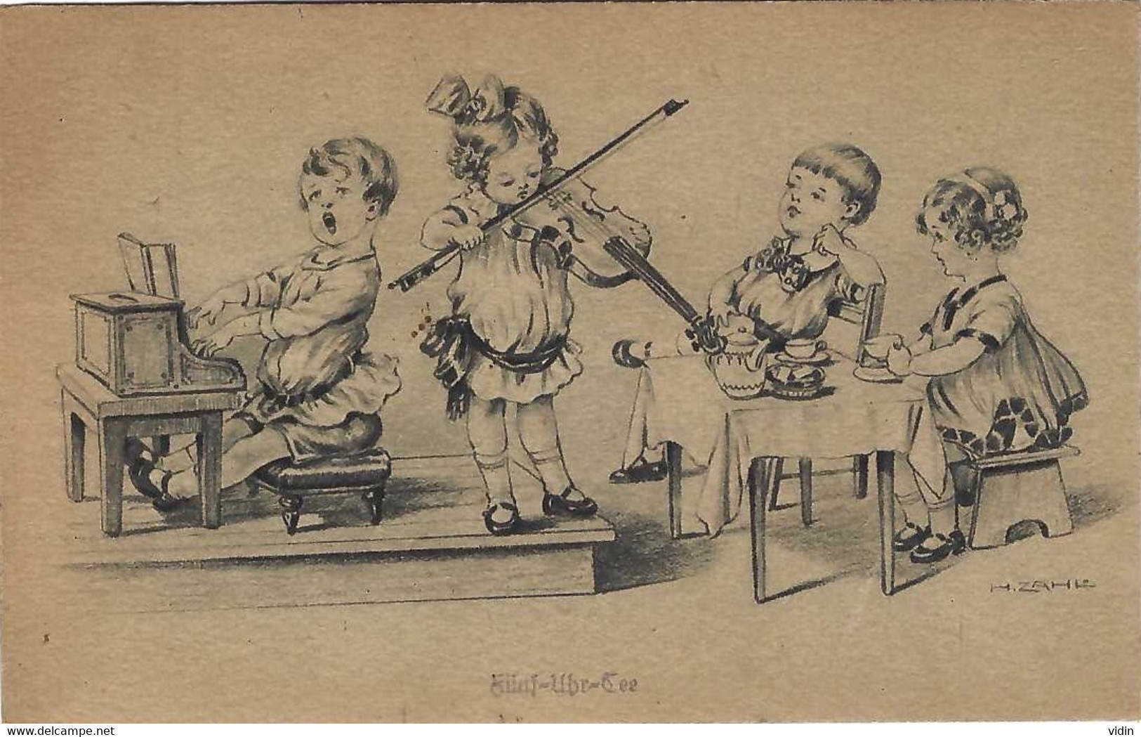 Enfants Musiciens Violon Piano Filles Garçons, Par H. ZAHL - Zahl, H.