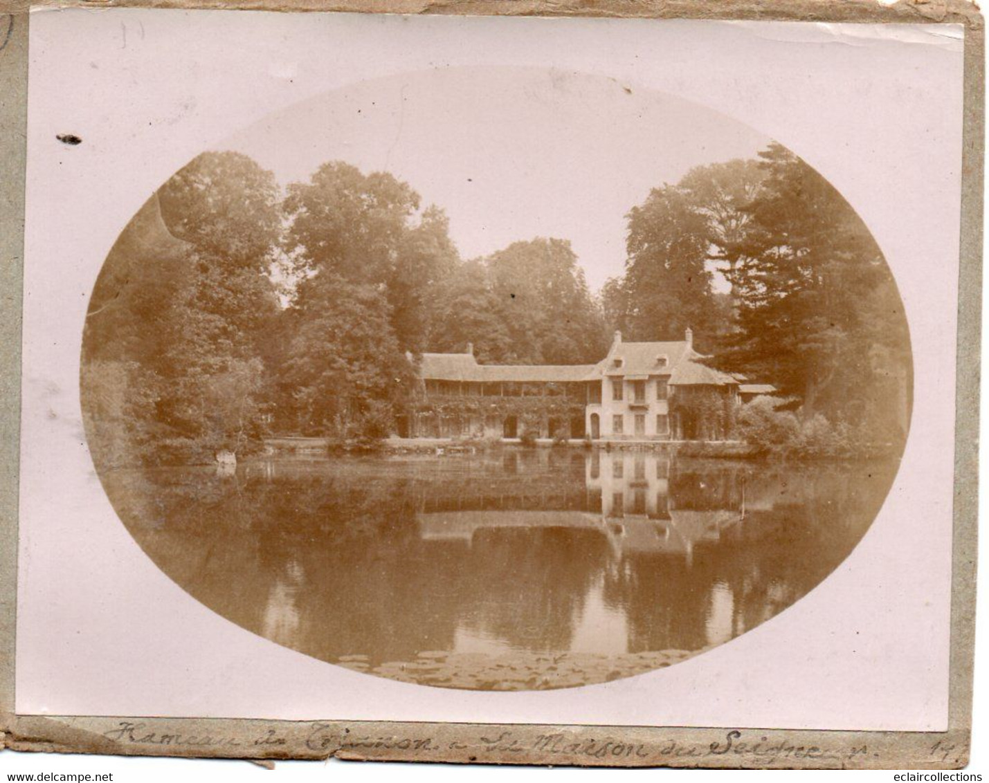 Photographie : 2 Photos Recto Verso Collées Sur Un Carton. Le Trianon. Maison Du Seigneur Et La Bièvre12x9. (voir Scan) - Orte