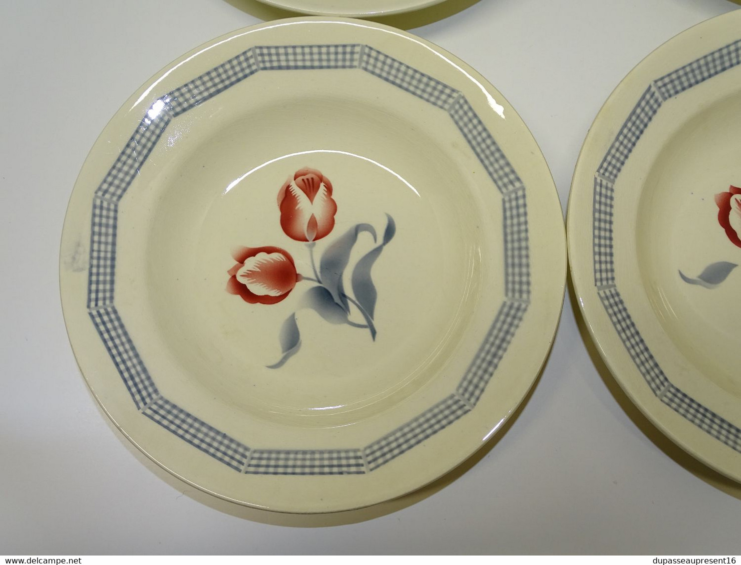 *6 ASSIETTES DEMI CREUSES LE CONSORTIUM LES GRANDES MARQUES DIGOIN TULIPE  E - Digoin (FRA)