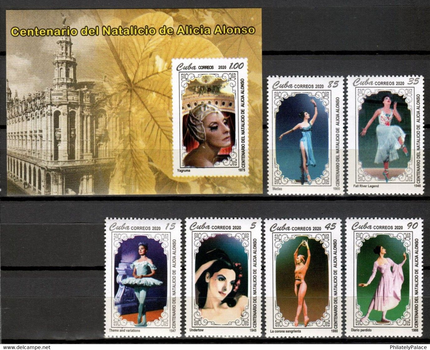 CUBA 2020 ***  Classical Ballet Alicia Alonso Dance 6V + 1 MS MNH (**) Limited Edition - Nuevos