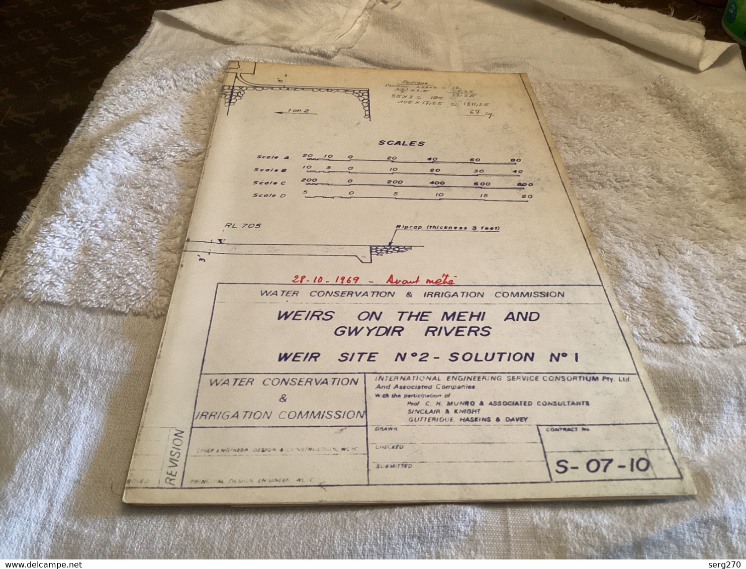 Plan Topographique  Water Conservation Irrigation Weirs On Thé Mehi And Gwydir Rivers 1969 Australia Australie - Arbeitsbeschaffung