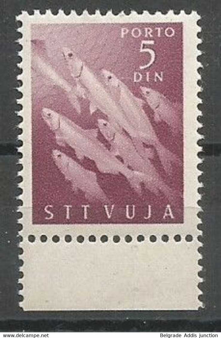 Italy Yugoslavia Italia Trieste Zone B Porto Sassone 10 MNH / ** 1949 Sass.CV: 120,00€ Segnatasse Fishes - Strafport