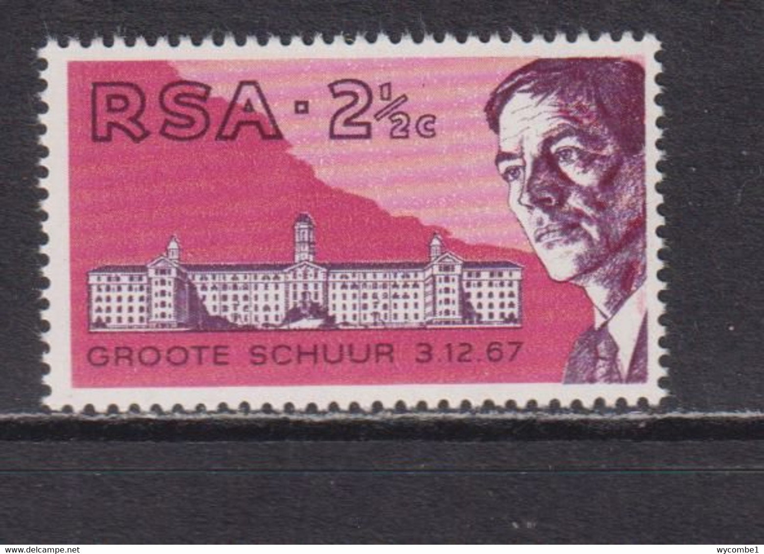 SOUTH AFRICA - 1969 Irst Heart Transplant 21/2c Never Hinged Mint - Nuovi