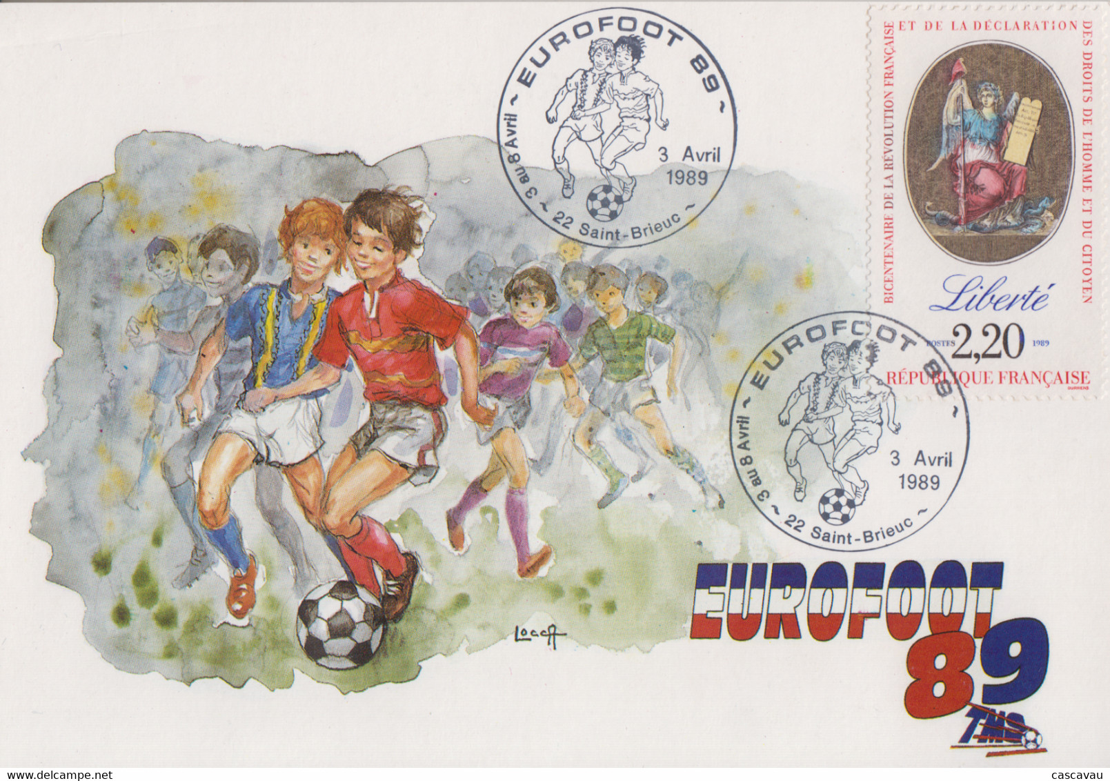 Carte   FRANCE    EUROFOOT   89    SAINT  BRIEUC    1989 - Briefe U. Dokumente