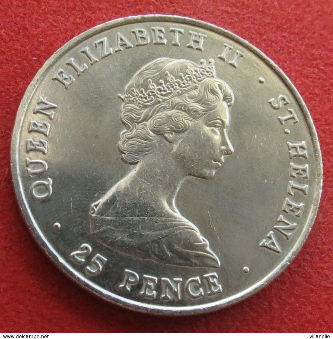 Saint Helena 25 Pence 1980 Ship, Royal Visit Wºº - Sint-Helena