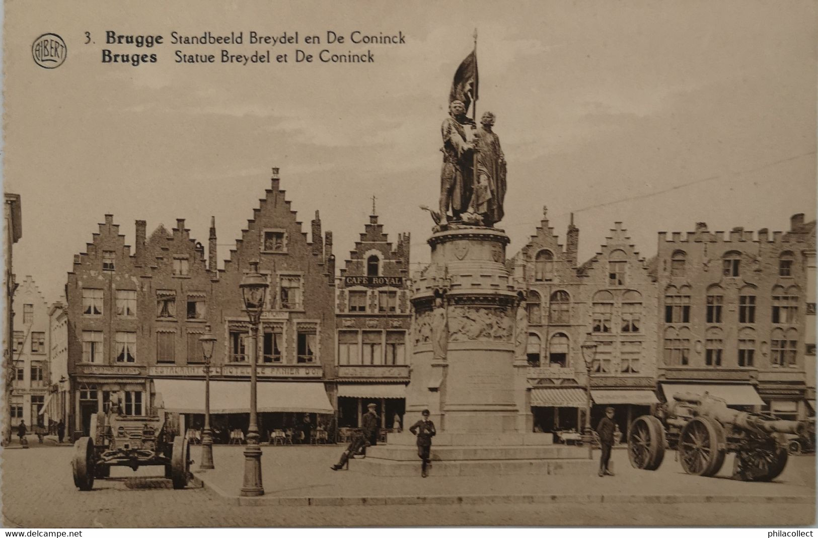 Brugge - Bruges  // Statue Breydel Et De Coninck (Militaire Wagen En Kanon Zie Detail Pix) 19??ed Albert - Brugge