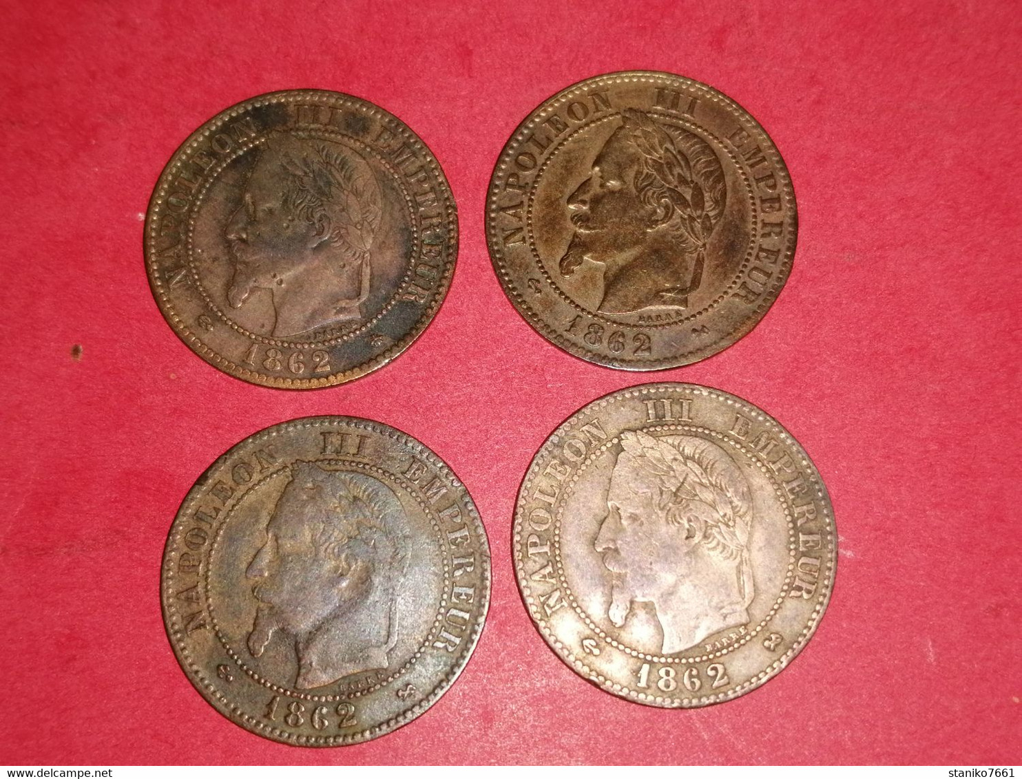 4 X 2 CENTIMES 1862 A ET K NAPOLEON III TB Non Nettoyé VOIR PHOTOS 3 - 2 Centimes