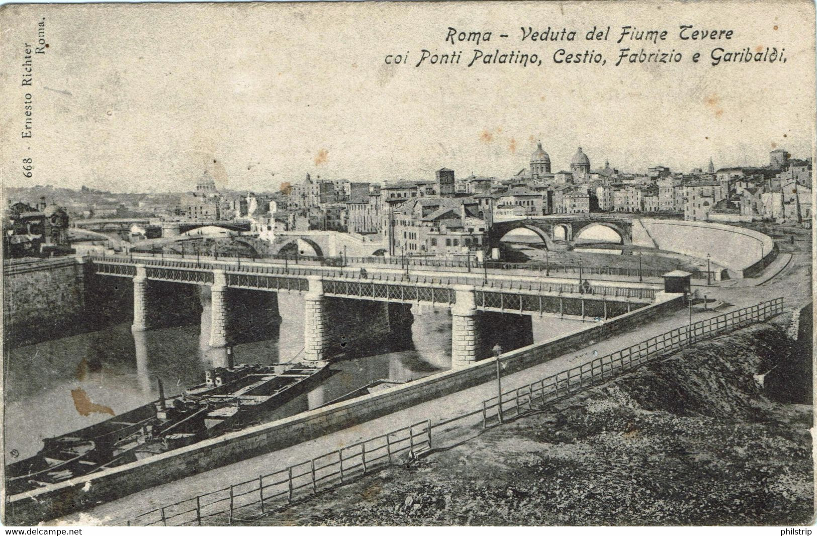 ROMA - Veduta Tevere E Ponti Palatino, Cestio, Fabrizio E Garibaldi - Rif.1018 - Ponts