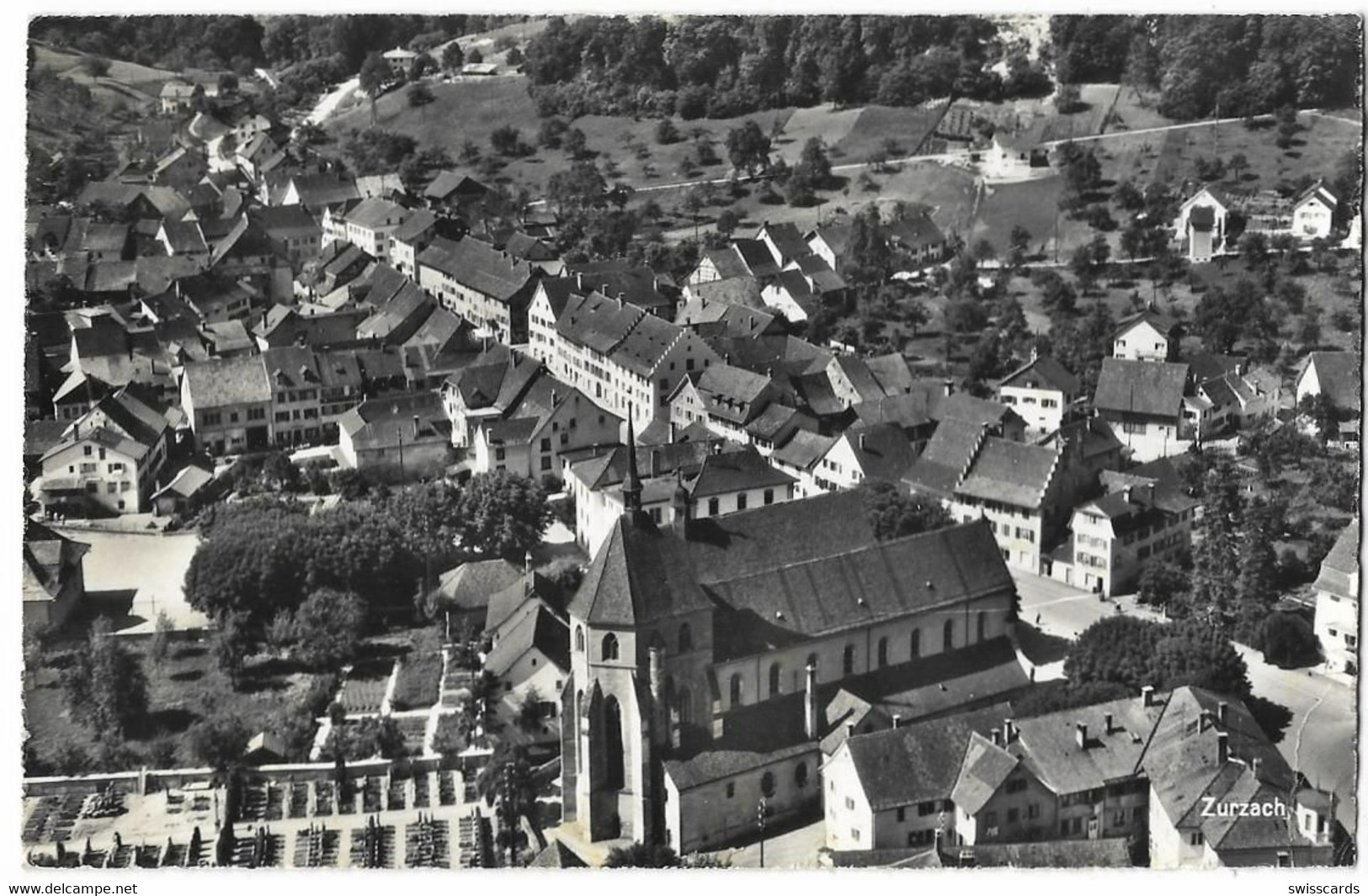 ZURZACH: Flieger-AK Teilansicht 1961 - Zurzach