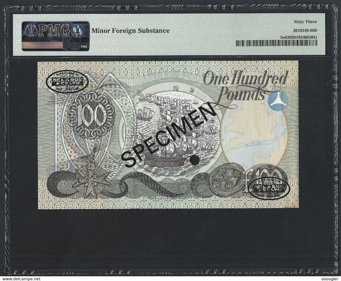 Ireland Northern 100 Pounds 1982 SPECIMEN PMG 63 UNC P-5s "free Shipping Via Registered Air Mail" - 100 Pounds