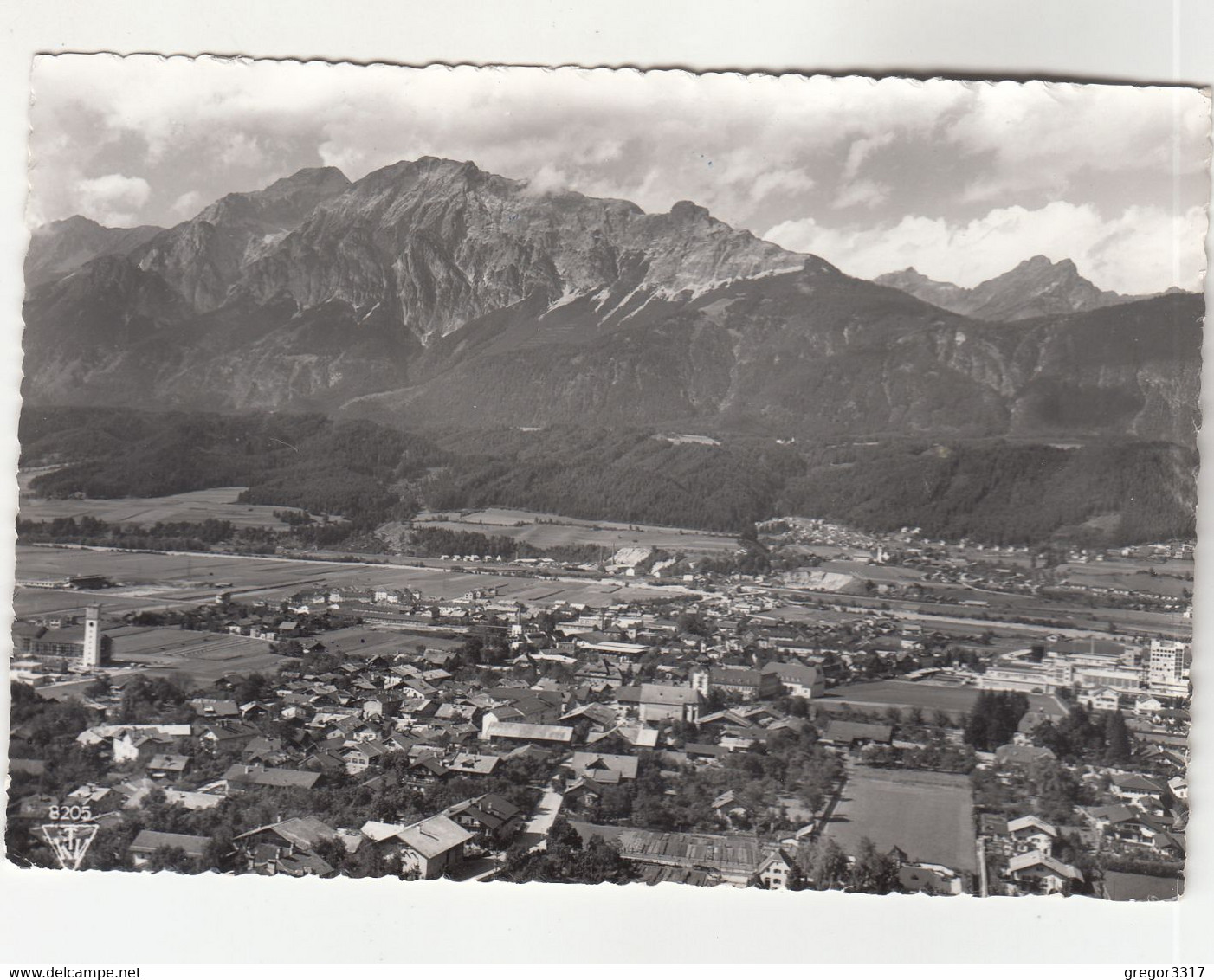 B3382) WATTENS - Sehr Schöne S/W Ansicht über Den Ort 1959 Gegen Bettelwurf - Wattens