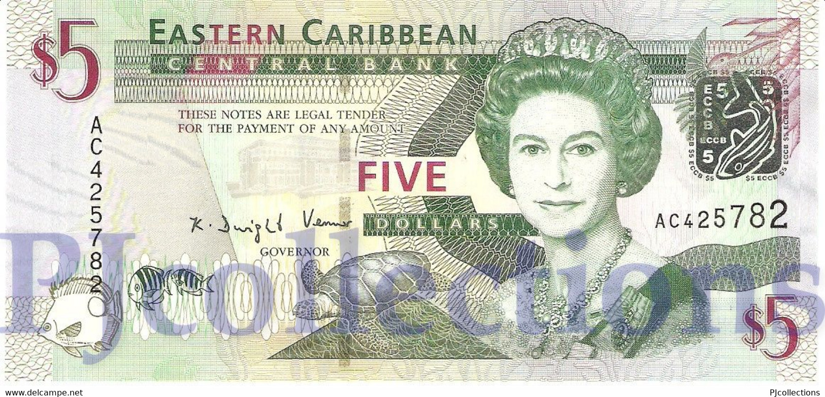 EAST CARIBBEAN 5 DOLLARS 2008 PICK 47 UNC - Caraïbes Orientales