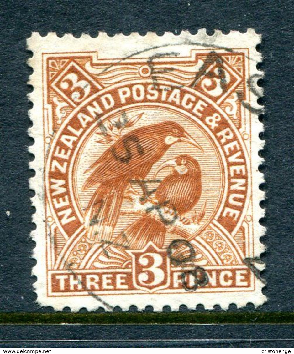 New Zealand 1907-08 Redrawn Pictorials - P.14 X 13 - 3d Huia Used (SG 378) - Usati