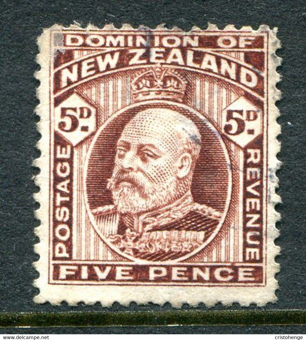 New Zealand 1909-16 King Edward VII - P.14 - 5d Brown Used (SG 397) - Used Stamps