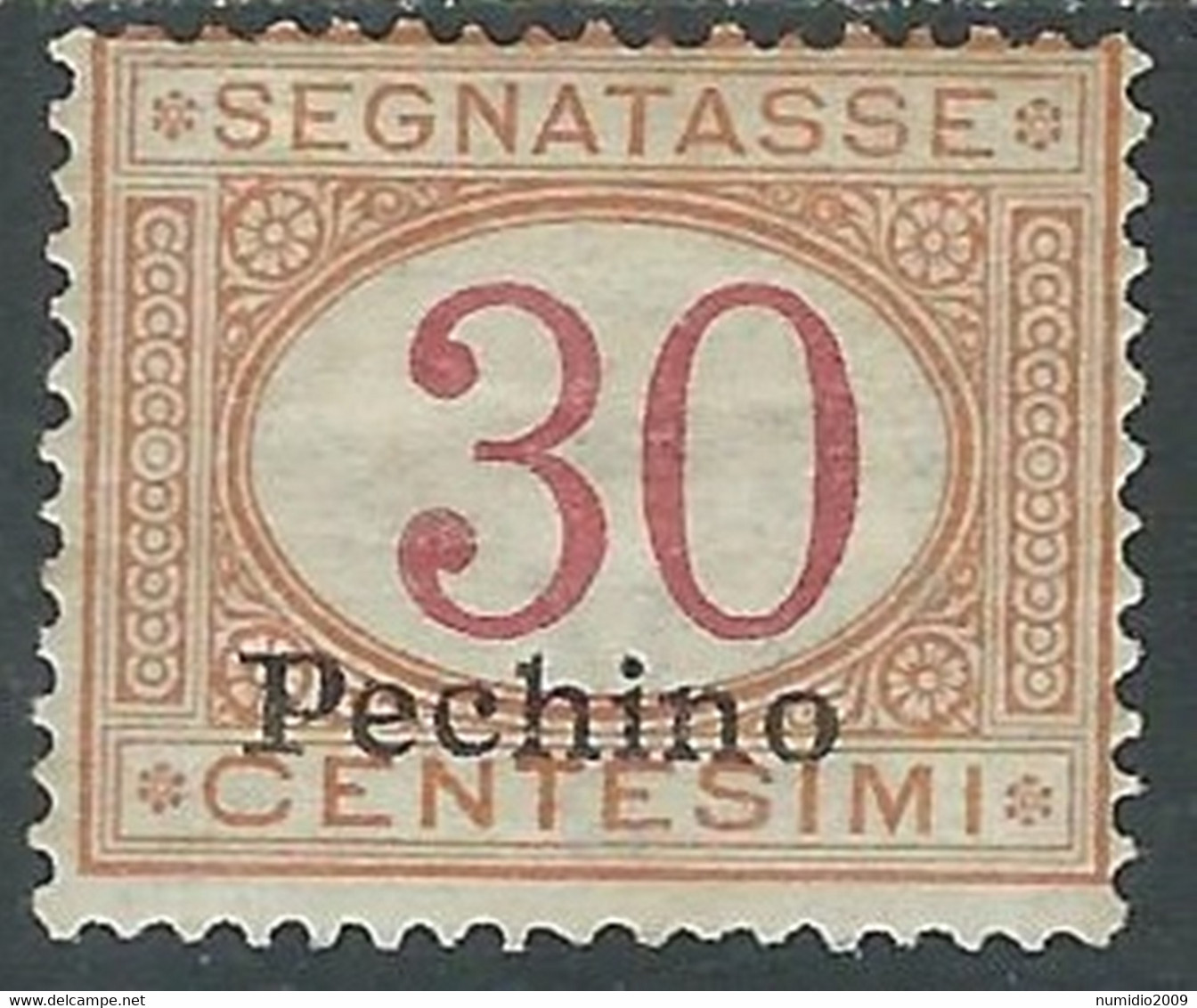 1917 CINA PECHINO SEGNATASSE 30 CENT MH * - RF38-3 - Pékin