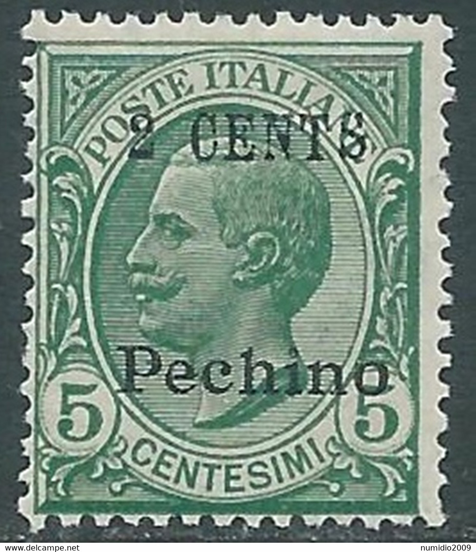 1918-19 CINA PECHINO EFFIGIE SOPRASTAMPATO 2 SU 5 CENT MNH ** - RF38-8 - Pekin