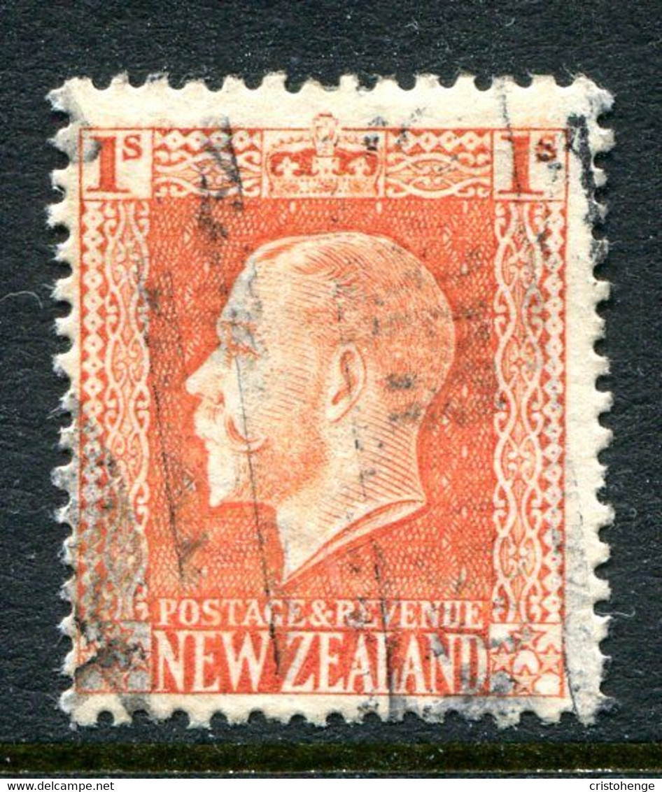 New Zealand 1915-30 KGV - Recess - P.14 X 14½ - 1/- Pale Orange-red Used (SG 430ca) - Used Stamps