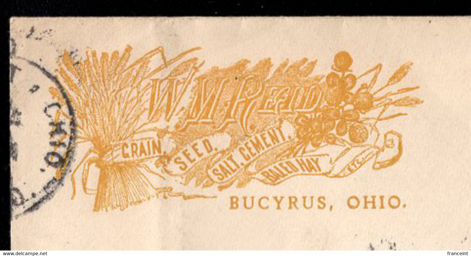 U.S.A.(1901) Sheaves Of Wheat. Hay. Salt. 2 Cents Postal Stationery With Advertising. "W.M. Read. Grain, Seed, Salt - 1901-20