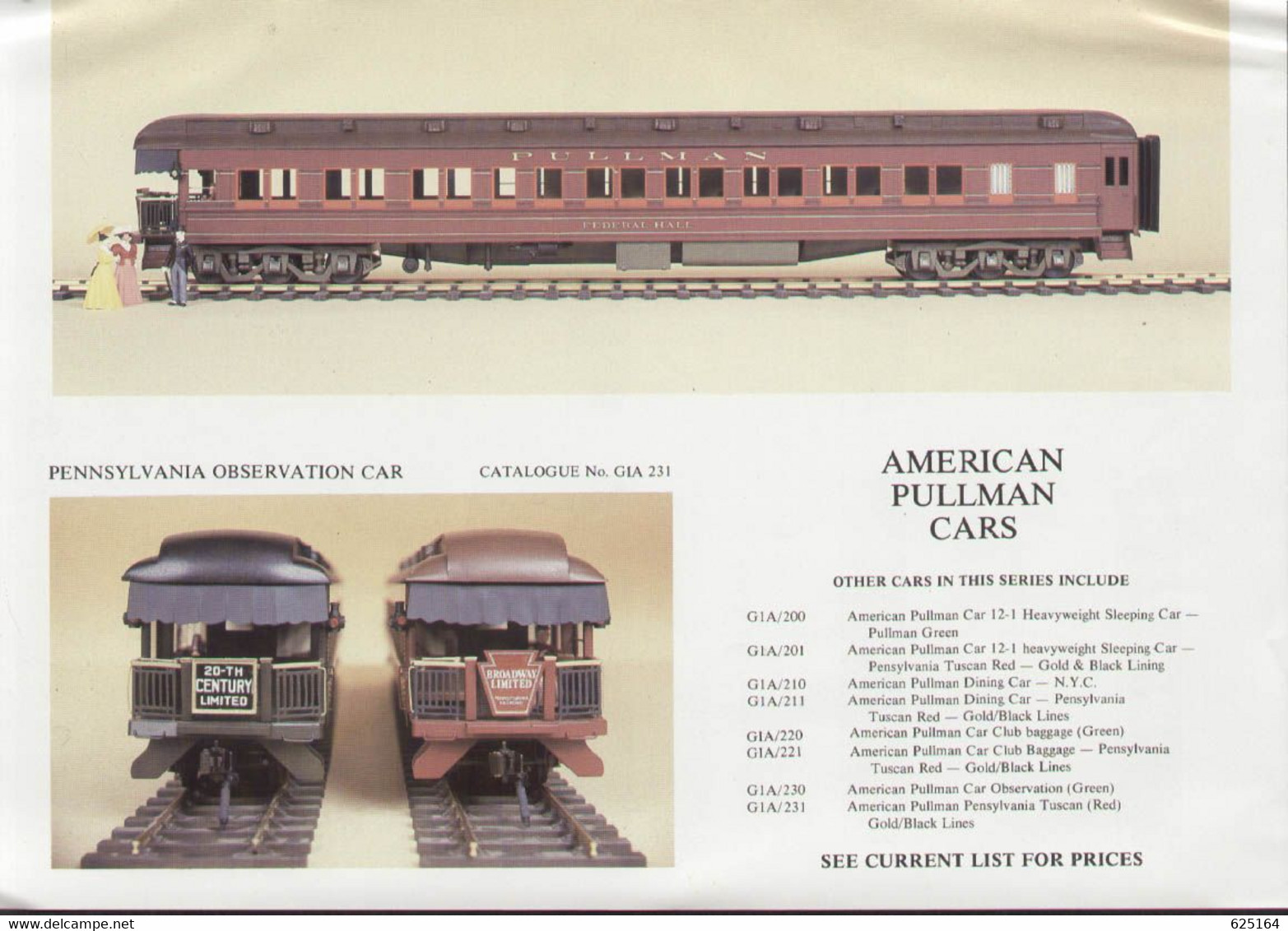 Catalogue J&M MODELS 1990 Informationsblatt 1/32 American Pullman Cars - Inglés