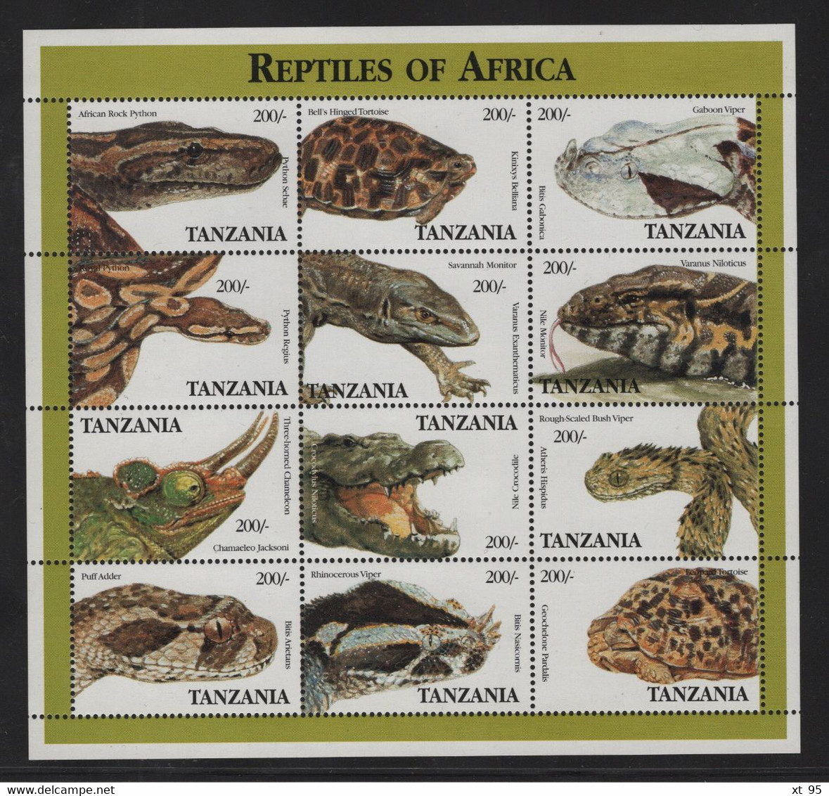 Tanzanie - N°1775 à 1786 - Faune - Reptiles - Cote 13.20€ - ** Neufs Sans Charniere - Tanzanie (1964-...)