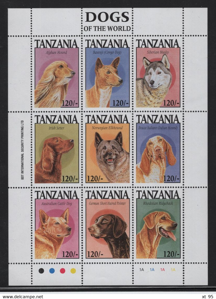 Tanzanie - N°1520 à 1528 - Faune - Chiens - Cote 6.75€ - ** Neufs Sans Charniere - Tanzanie (1964-...)
