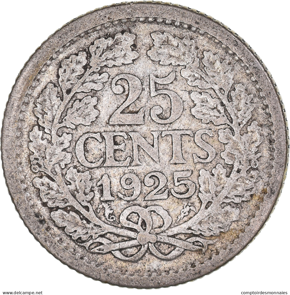 Monnaie, Pays-Bas, Wilhelmina I, 25 Cents, 1925, Utrecht, TB, Argent, KM:146 - 25 Cent