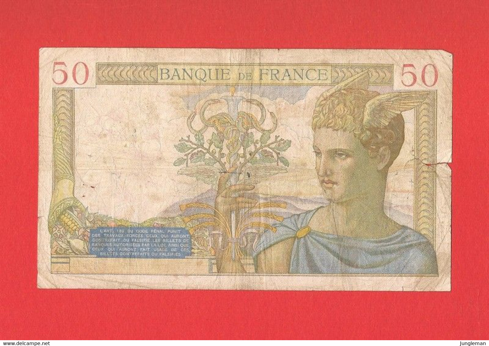 50 Francs Cérès - J.9936 N° 240 - 9 Mars 1939 - Plis, Déchirures, Trous D'épingle, Sans Manque De Papier - 50 F 1934-1940 ''Cérès''