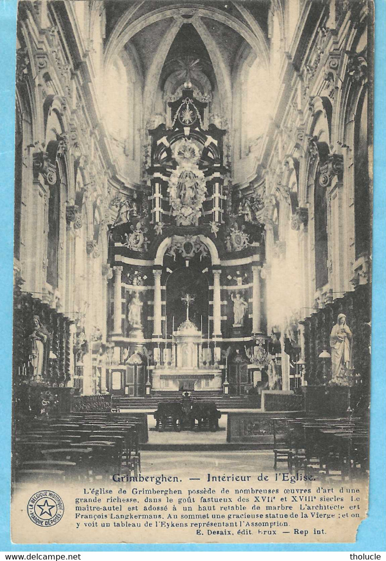 Grimbergen-+/-1910-Abdijkerk Sint Servaas-Binnenzicht-Intérieur De L'Eglise De L'Abbaye Saint Servais-Le Maître Autel - Grimbergen