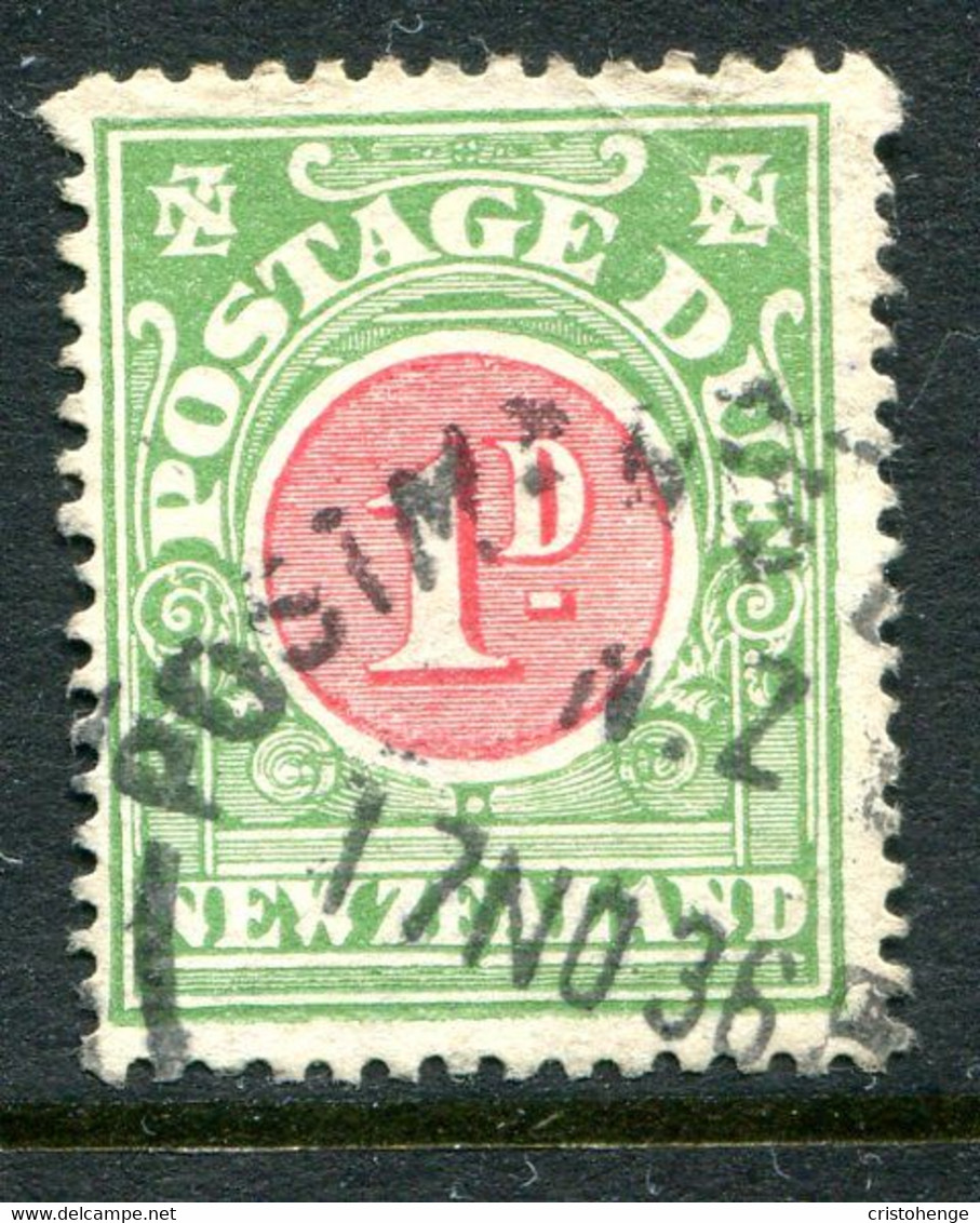 New Zealand 1925-35 Postage Dues - Cowan Paper - P.14 X 15 - 1d Carmine & Green Used (SG D30) - Postage Due