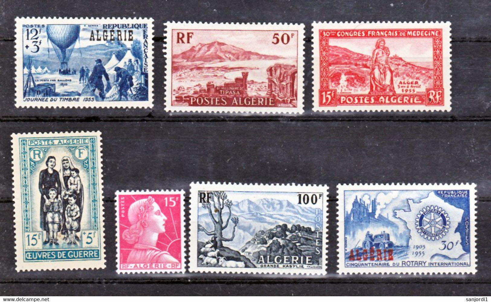 Algérie 325/331  1955 Neuf Avec Trace De Charnière* TB Mh Con Charnela Cote 17.25 - Años Completos