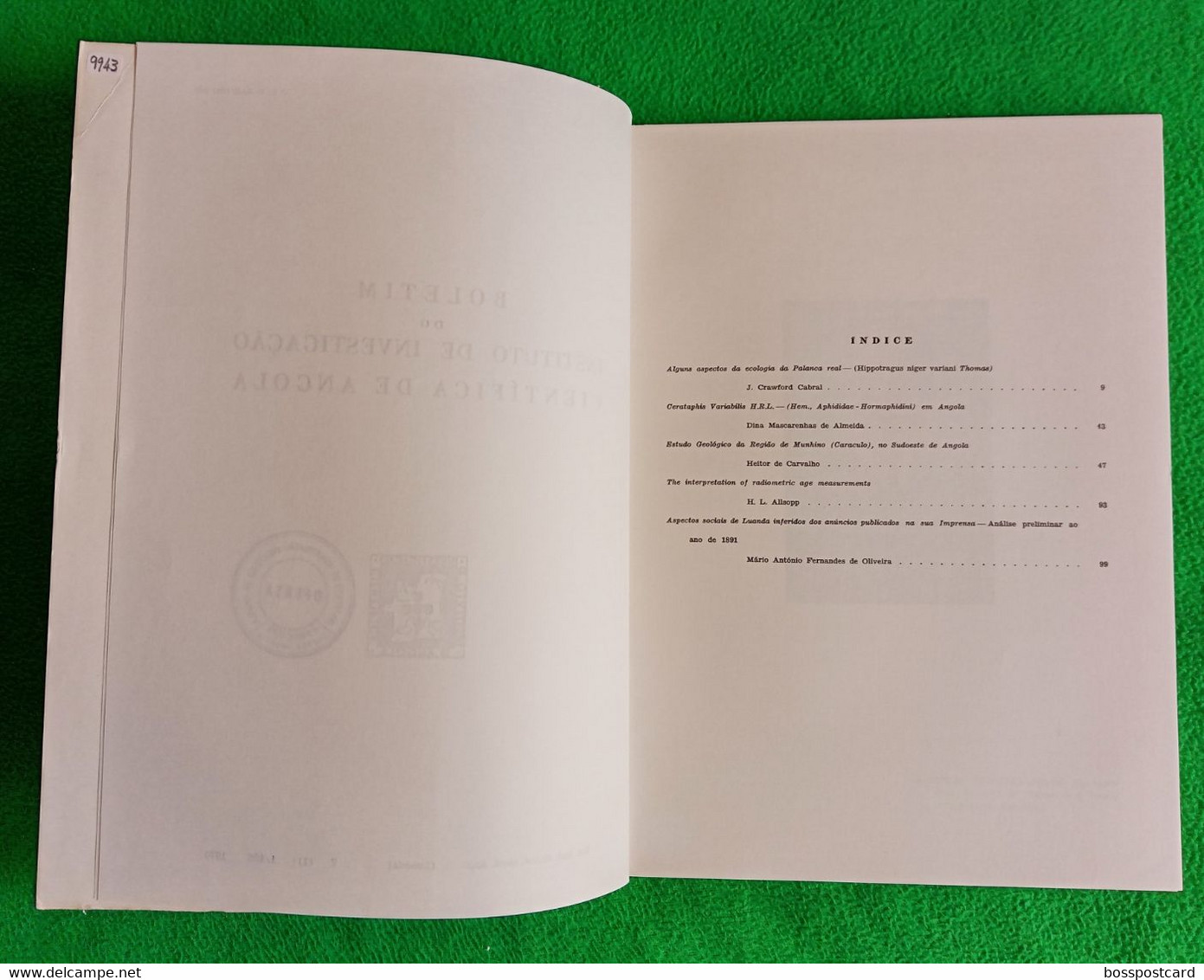 Angola - Boletim Do Instituto De Investigação Científica Nº 7 De 1970 - Minas - Mines - Portugal - Andere Plannen
