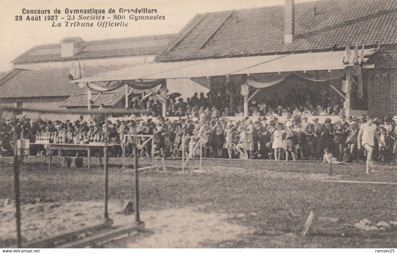 (T.de Belfort)  CPA  Grandvillars  Concours De Gymnastique 1927  Tribune - Grandvillars